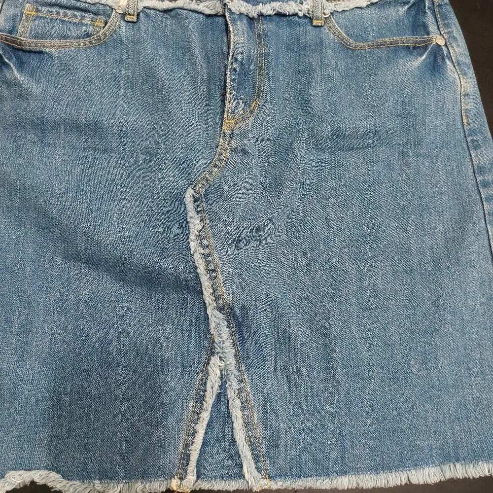 Loft Distressed Mini Denim Skirt- size 4